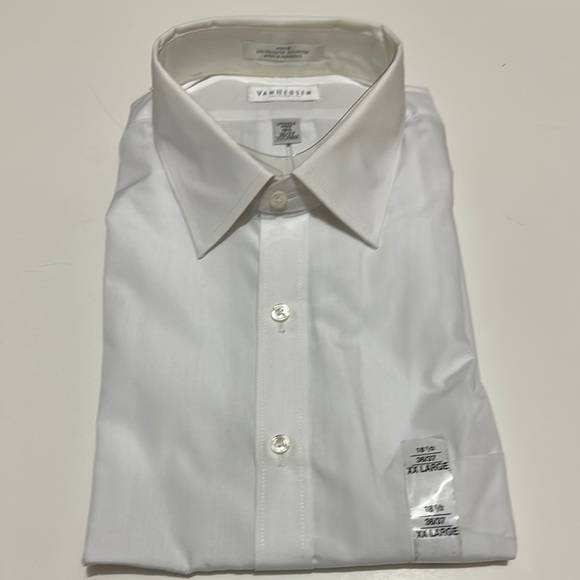 Van Heusen Men's Crisp White Dress Shirt Size 2XL 36/37 18.5" Neck - Picture 1 of 4